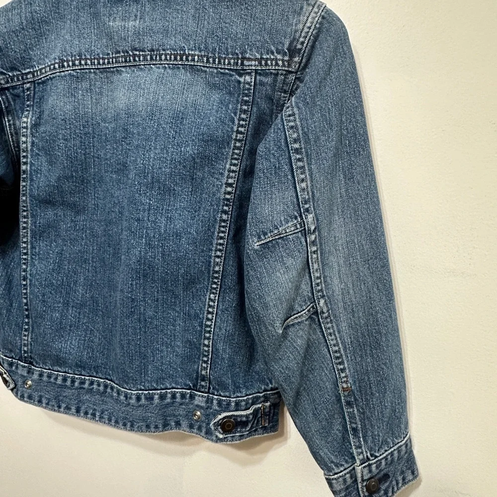 Vintage Gap Kids Denim Jacket Kids Size 8 Blue Jean Button Up Y2K Casual Trucker